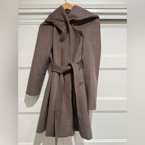 Cole Haan Tie-waist Wool blend Wrap coat